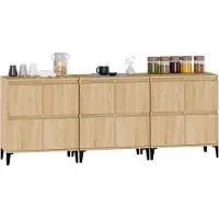 vidaXL Sideboards 3 Stk. Sonoma-Eiche 60x35x70 cm Holzwerkstoff