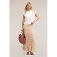 Motivi Long Lace Skirt Powder Pink Größe: 38 | Midiröcke Outlet | Damen | Rosa
