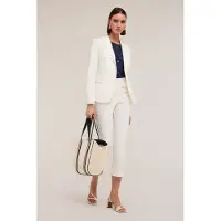 Motivi Single-breasted Blazer In Technical Cotton White Größe: 34 | Blazer Outlet | Damen | Weiß