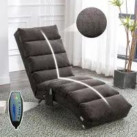 Great han Entspannungsliege Polstersessel Liegesofa mit Vibrationsfunktion Ganzkörper Unterstützung Seitentaschen modernes Design Wohnzimmer Büro Dark Gray