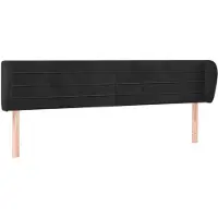 Syfax Kopfteil mit Ohren Schwarz 163x23x78/88 cm Samt