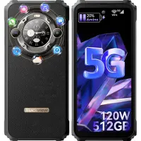 Blackview BL9000 5G AI Outdoor Handy, 24GB RAM 512GB ROM MediaTek Dimensity 8020 Ohne Vertrag,6.78'' FHD+1.32'' Zurück Dsiplay, 8800mAh/120W/NFC