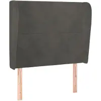Syfax Kopfteil mit Ohren Dunkelgrau 93x23x118/128 cm Samt