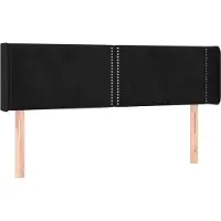 Syfax Kopfteil mit Ohren Schwarz 147x16x78/88 cm Samt