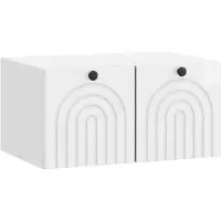 vidaXL Wandmontierter TV-Schrank Hochglanz Weiß 59,5 x 41 x 30 cm