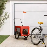Prolenta Maison Exclusive - Fahrradanhänger Hunde Orange und Schwarz Oxford-Gewebe & Eisen