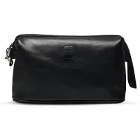 Benjamin Barber Black Leather Kulturtasche