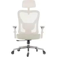 CLOUVOU CleverSeat Bürostuhl, Schreibtischstuhl, ergonomisch, Chefsessel für Arbeitszimmer, 4D Chrom-Metallarmlehne, Blade Wheels, Ergonomic Chair