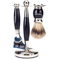 Truefitt & Hill Edwardian Shaving Set - Ebony - Gillette Fusion