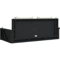 vidaXL Schaukelbank mit Kissen Schwarz 119 x 56 x 48 cm Poly Rattan