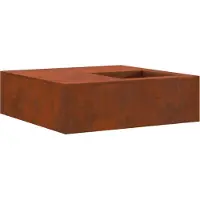 vidaXL Feuerstelle Rostig 100 x 100 x 30 cm Wetterfeststahl