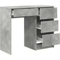 vidaXL Schreibtisch Beton Grau Holzwerkstoff 90 x 37,5 x 75 cm
