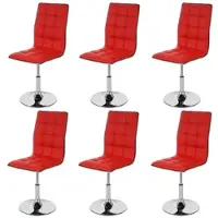 Chefgastro Esszimmerstuhl 6er-Set 103x43x54cm Sitzhöhe 41cm Kunstleder Rot