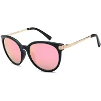StyleBREAKER Damen Sonnenbrille in Katzenaugen Cat-Eye Form, Kunststoff Vollrand Gestell und Metall Bügel 09020073