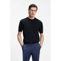 BOSS Kurzarmpullover "Umauro" aus Merinowolle, regular fit
