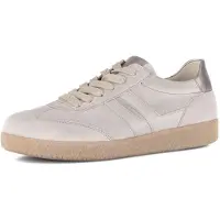 Gabor Damen Leder Sneaker Halbschuhe graubeige Gr. 38,5, Absatz 2,5 cm