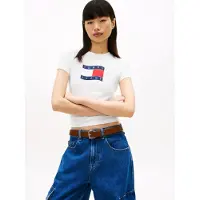 Tommy Hilfiger Tjw Slim Wavy Flag T-shirt Ecru Größe: M | Hemden Outlet | Damen | Braun