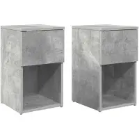 vidaXL Bettschrank 2 Stk Betongrau 29 x 31,5 x 49 cm Holzwerkstoff 8001104