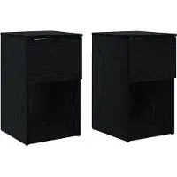 vidaXL Bettschrank 2 Stk Schwarze Eiche 29 x 31,5 x 49 cm 8001100