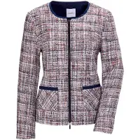 Goldner Jackenblazer "Kurzgröße Eleganter Wollblazer mit Rundhals" Paspel