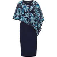 Goldner Etuikleid "Elegantes Abendkleid mit Pailletten" Chiffonüberwurf mit schimmerndem Paillettenbesatz
