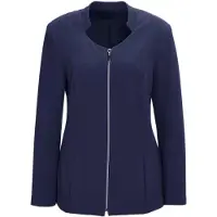 Goldner Jackenblazer "Strukturblazer mit Rundhalsausschnitt", Damen, Gr. 42, blau, Obermaterial: 94% Polyester PES. 6% Elasthan EL., weit Tubular, Blazer Jackenblazer, Strukturqualität