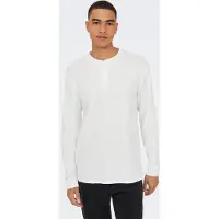 Only & Sons Langarmshirt "ONSTOBIE REG LS HENLEY TEE NOOS" Baumwollmischung, regular fit