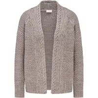 Goldner Strickjacke "Elegante Grobstrickjacke, Zopfmuster" Ohne