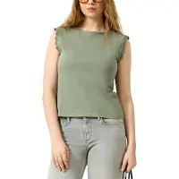 QS Rundhalsshirt mit Häkel-Details an der Schulter