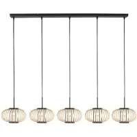 Steinhauer Hängelampe Silva, dimmbar, schwarz, für Wohn- / Esszimmer, Metall, Pendelleuchte