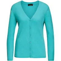 Goldner Strickjacke "Kurzgröße Weiche Kaschmirstrickjacke mit V-Ausschnitt" Ohne