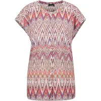 Goldner Kurzarmbluse "Kurzgröße Kurzarm Printbluse für Damen multicolor" Knöpfe