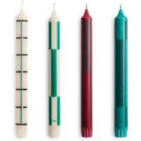HAY - Musterkerzen - H24 cm - Grüntöne & Bordeaux - 4er-Set