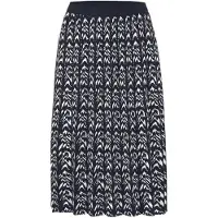 Goldner Strickrock "Gestrickter Plisseerock, Grafik-Muster" Plissefalten
