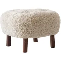 &tradition ATD1 Pouf, walnuss geölt / sheepskin moonlight