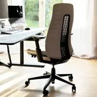 Haworth Fern Bürostuhl | Bis 150 kg | Netzrücken Beige | Rahmen Schwarz | Konfigurator