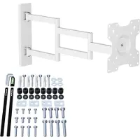 OEM XTRARM Axis XL70 cm, TV Wandhalterung, Empfehlung bis 55 Zoll, drehen, schwenken, neigen, rotieren, bis 25 kg, VESA 200x200mm, Weiß
