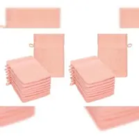 Betz 20 Stück Waschhandschuhe PALERMO 100% Baumwolle Waschlappen Set Größe 16x21 cm Farbe Apricot