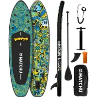 Matchu Sports Stand Up Paddle Board Art Wotto Aufblasbar 320x81x15 cm - Limited Edition SUP Board Set - Surfbrett - Paddle Surf Board mit Zubehör