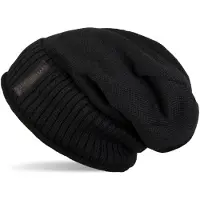 StyleBREAKER Strickmütze "Feinstrick Beanie mit Teddyfleece", Herren, schwarz, 100% Viskose CV., Modisch, Mützen Strickmütze