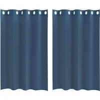 vidaXL Voile Vorhänge mit Ösen 2 Stk. Königsblau