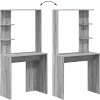 vidaXL Schreibtisch Graues Sonoma Holzwerkstoff 78,5 x 37 x 154,5 cm