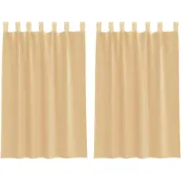 vidaXL Voile Vorhänge mit Schlaufen 2 Stk. Sandfarbe 140x175 cm