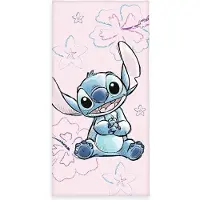 Herding Badetuch Disney Stitch, 75 x 150 cm, Blau/Rosa/Schwarz