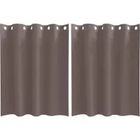 vidaXL Verdunkelungs-Vorhänge mit Ringen 2 pcs Dunkelbraun