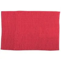 Wellhome - Badezimmermatte aus Mikrofaser 60x90 cm in der Farbe Rot - Oruga