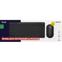 Trust Lyra, Kabellos, RF Wireless + Bluetooth, Scherenschalter, QWERTY, Grün, Maus enthalten
