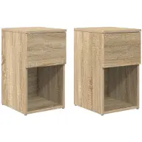 vidaXL Bettschrank 2 Stk Sonoma-Eiche 29 x 31,5 x 49 cm Holzwerkstoff 8001102