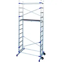 Facal Clic, Mobiles Gerüst, Aluminium, 150 kg, Aluminium, Blau, 2 Rad/Räder, 15 cm