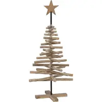 Syfax Weihnachtsbaum mit Ständer Braun 120 cm Massivholz Teak